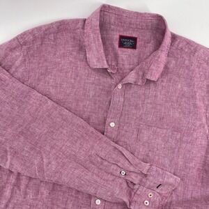 UNTUCKit Men's XXL Pink Linen Wrinkle Resistant Long Sleeve Button Down Shirt